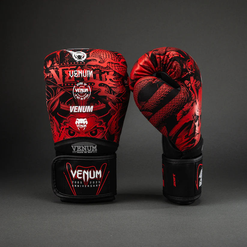 Venum 20th Anniversary Boxing Gloves - Black/Red 16oz