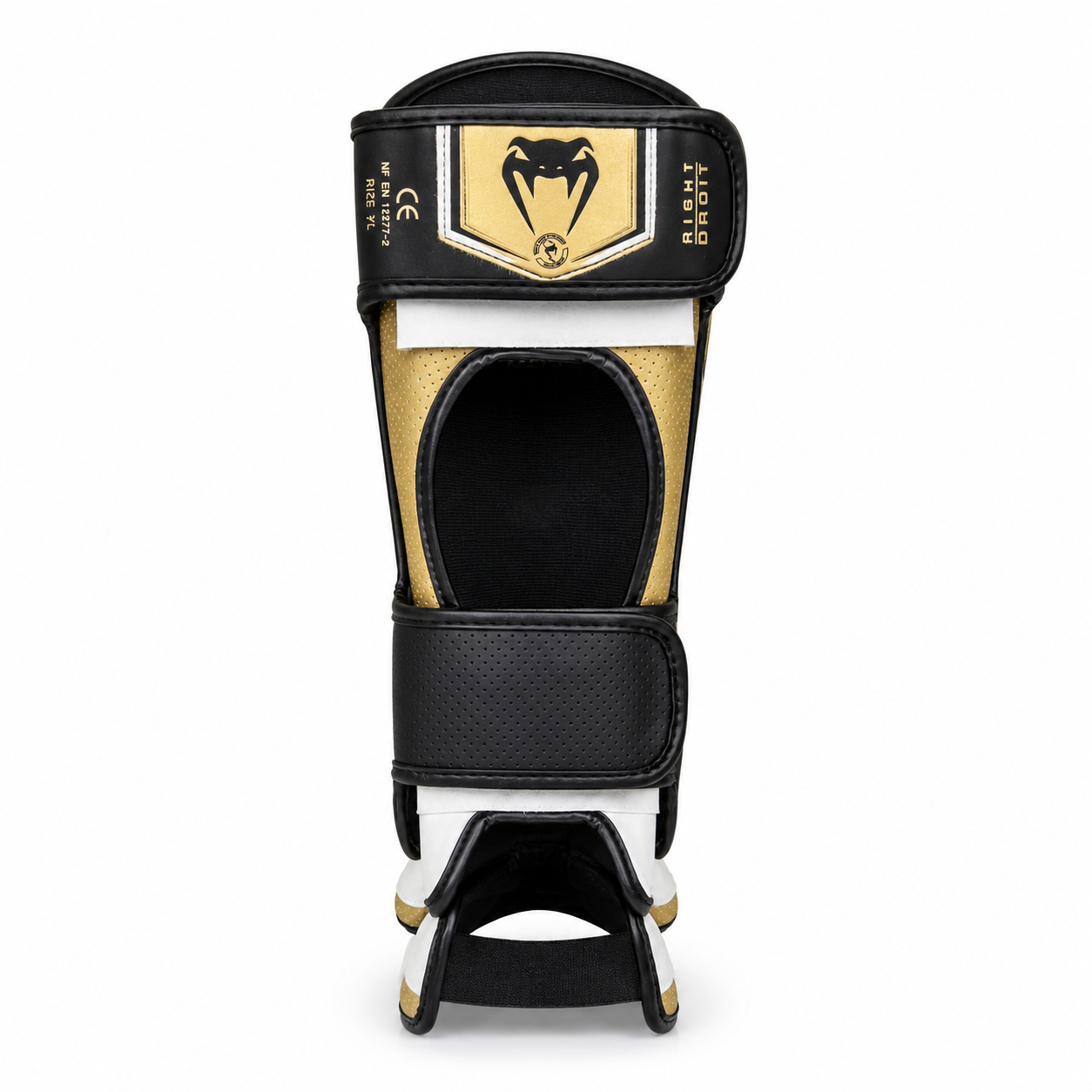 Venum Elite Standup Shinguards - White/Gold