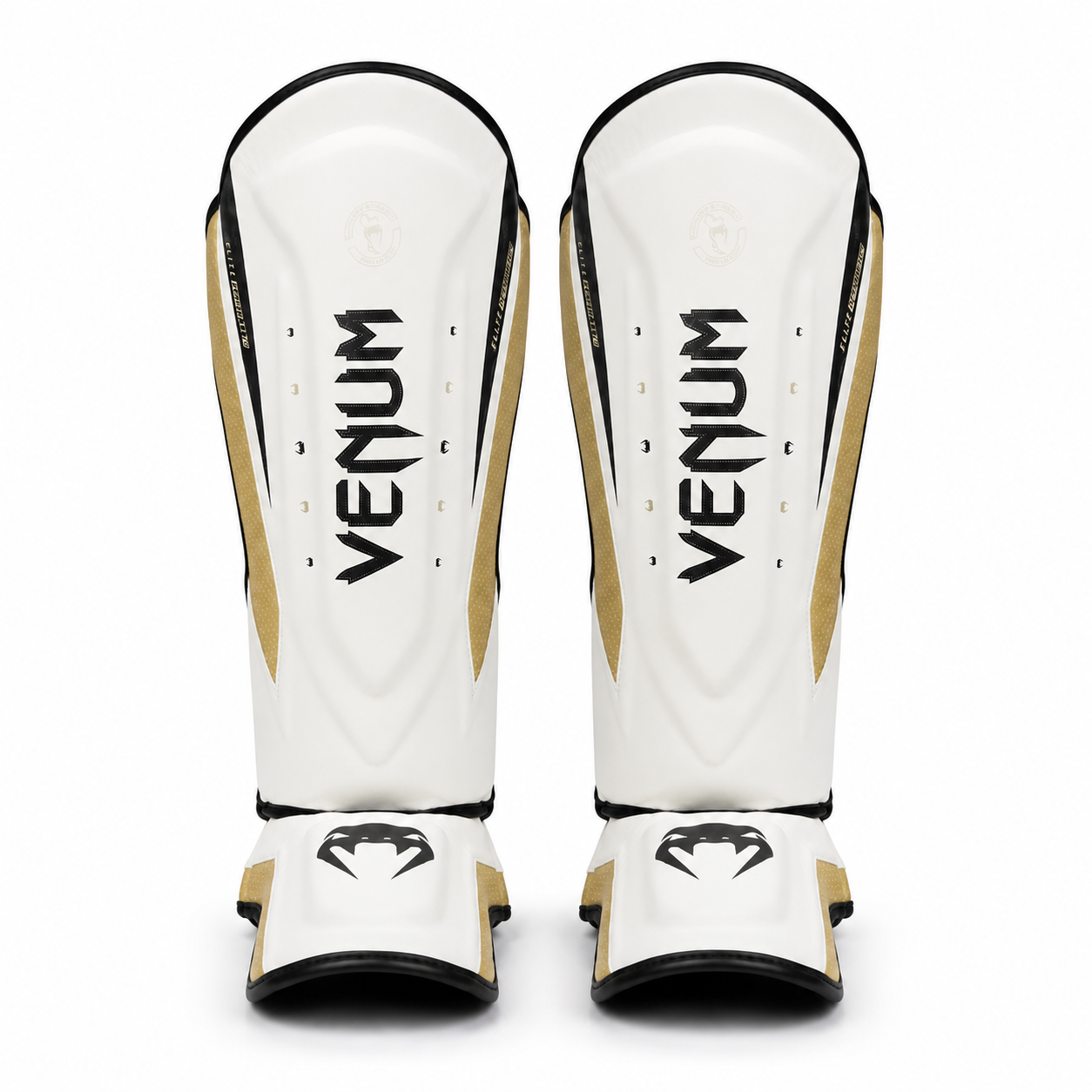 Venum Elite Standup Shinguards - White/Gold