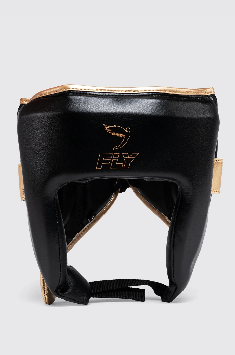 Flysports Open Face Headguard | Black/Gold