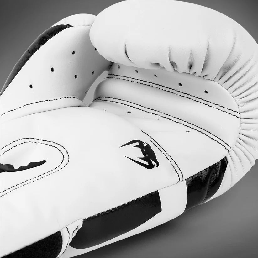 Venum Elite Boxing Gloves - White/Black 16oz